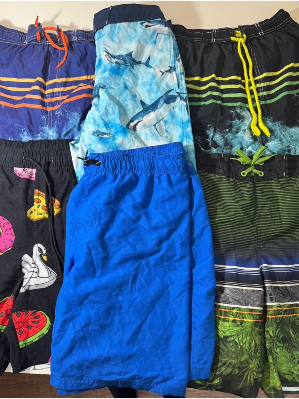 BUNDLE 6 pair Boy Swim Trunks Size 14-16 Great Deal!